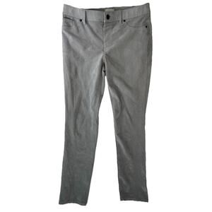 Chico’s Faux Suede Slim Leg Pants Gray Stretch Classic Minimalist Women’s 0 (4)